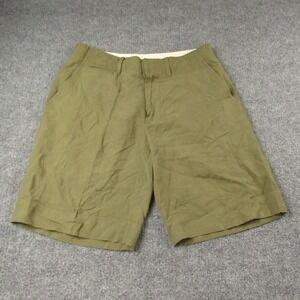 Polo Ralph Lauren Shorts Mens 32 Green Linen Silk Blend‎ Flat Front Dress Casual
